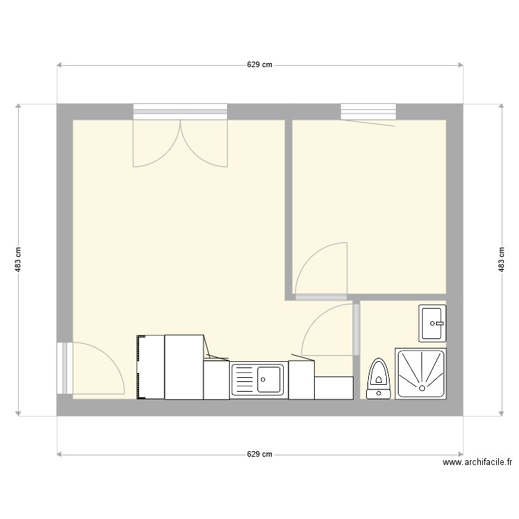 MATHILDE ANGATHEAAH. Plan de 3 pièces et 24 m2