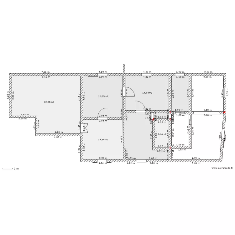 LAUW 1 ETAGE. Plan de 