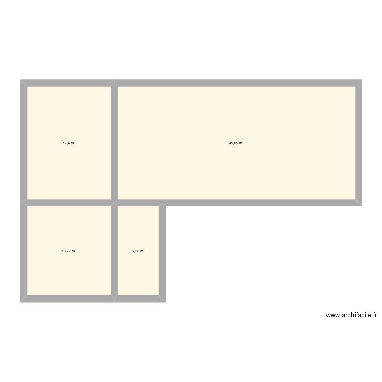 UCHACQ. Plan de 4 pièces et 87 m2