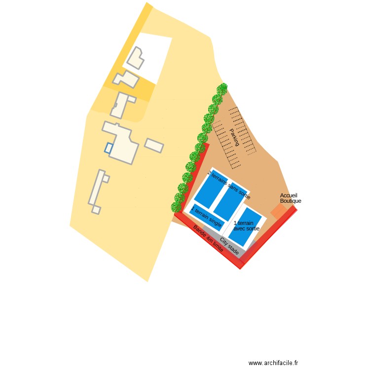 PROJET PADEL BEAUSSET CITY SATDE. Plan de 11 pièces et 608 m2