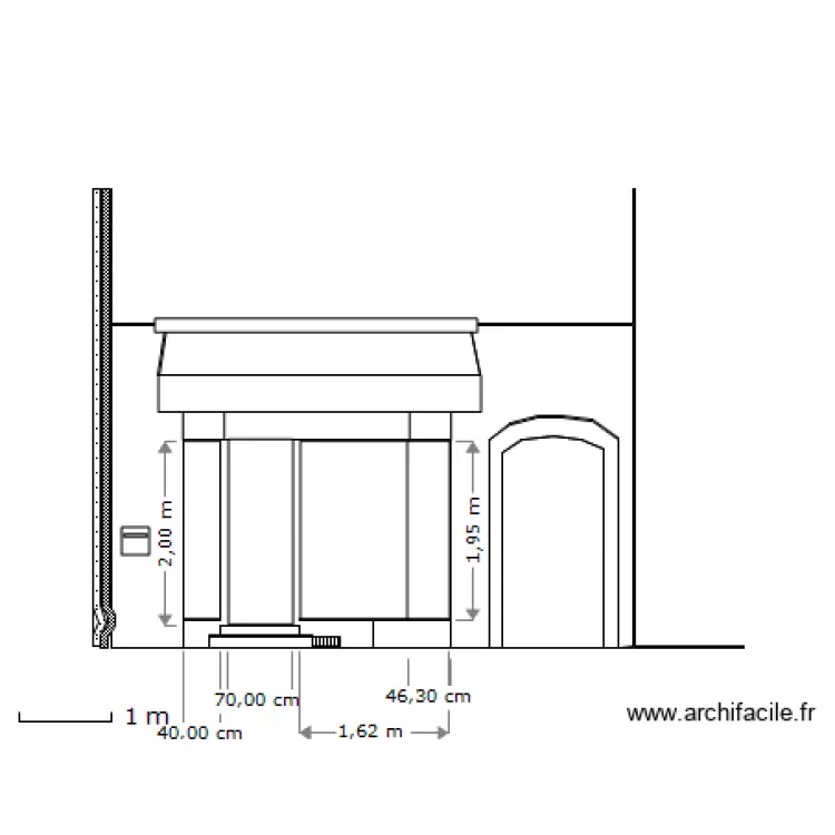 Facade Atypique cotes VITRES vitrine. Plan de 