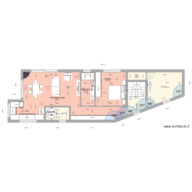 idée 6. Plan de 7 pièces et 85 m2