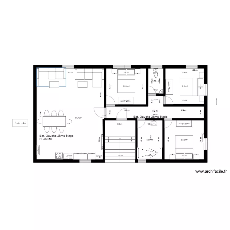2&egrave;me Etage Bat   B 3 chambres 2018. Plan de 