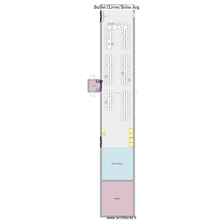 Plan Mariage. Plan de 3 pièces et 225 m2