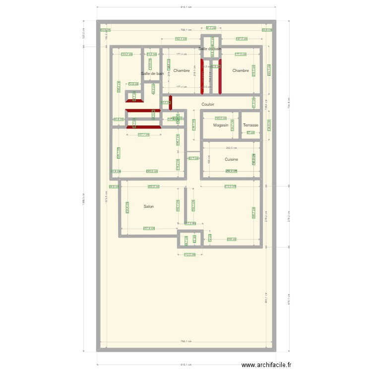 SAT2. Plan de 20 pièces et 170 m2