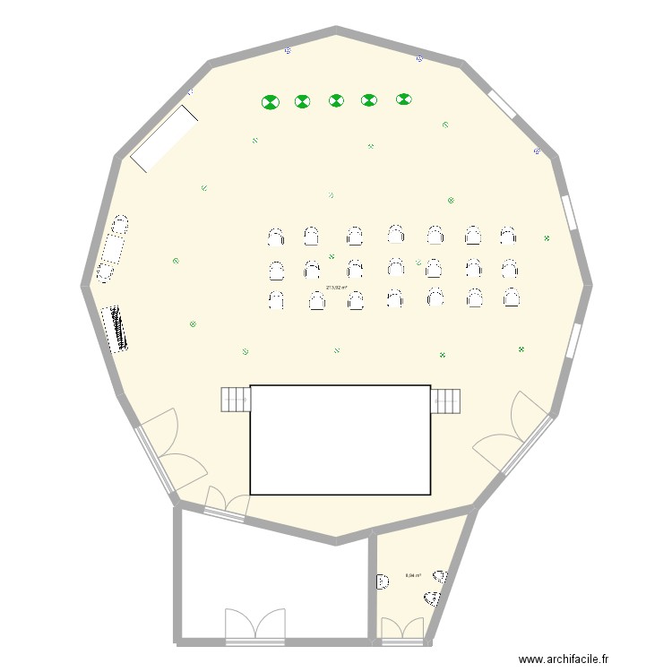 salle polyvalente . Plan de 0 pièce et 0 m2