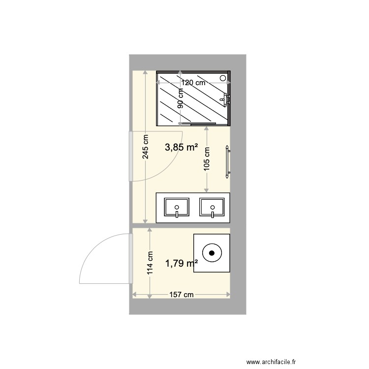 salle de bain bas . Plan de 0 pièce et 0 m2