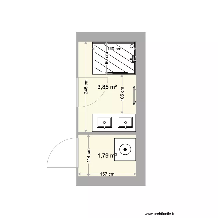 salle de bain bas . Plan de 