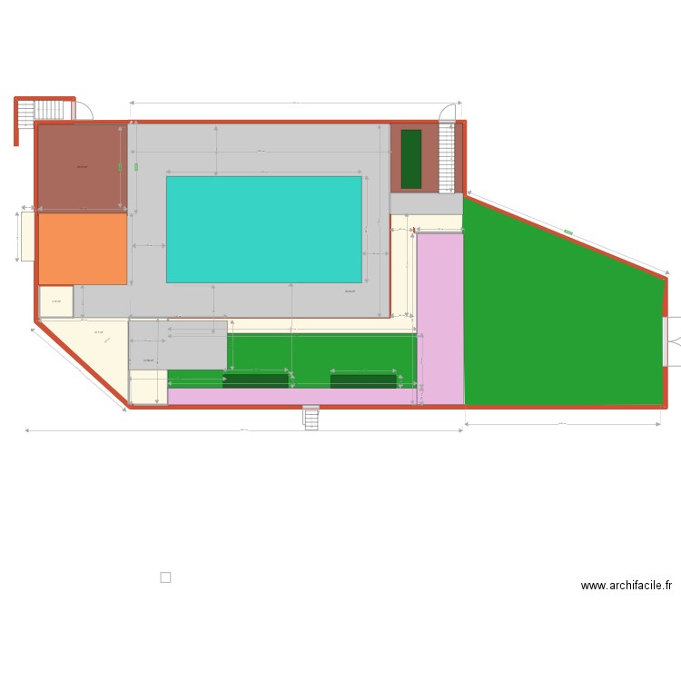 extension plages piscine projet 080322 avec pergola . Plan de 5 pièces et 94 m2