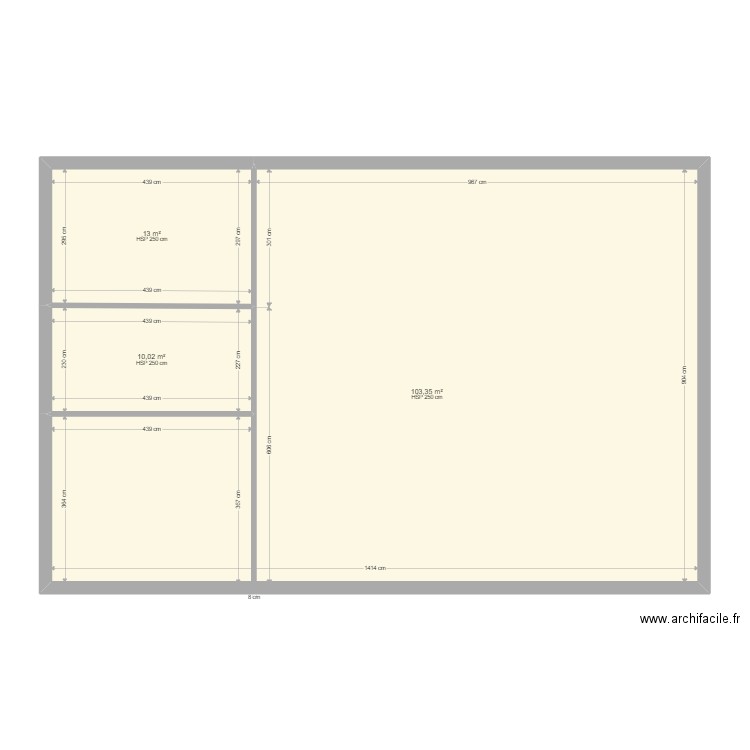maison rectangle. Plan de 0 pièce et 0 m2