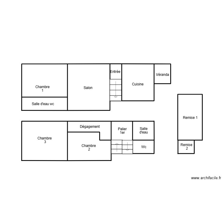 PENMARCH LECLEACH. Plan de 6 pièces et 7 m2