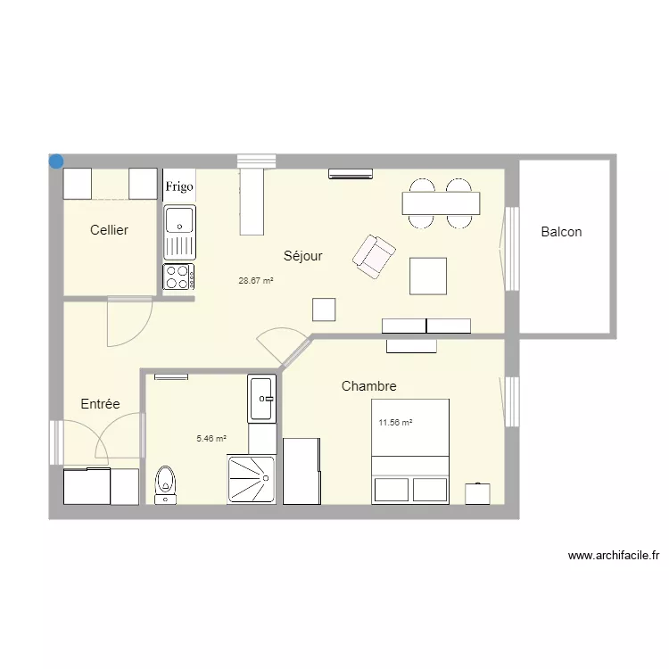 Appart Valentin. Plan de 