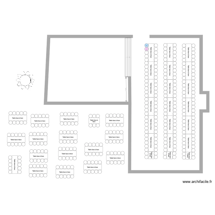 Plan Banquet 132. Plan de 