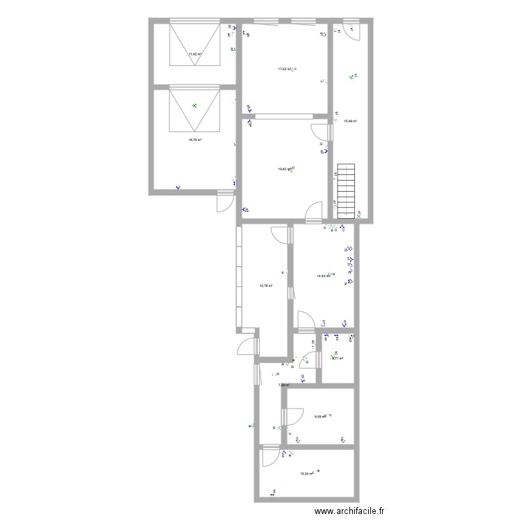 hennuyère rdv. Plan de 11 pièces et 140 m2