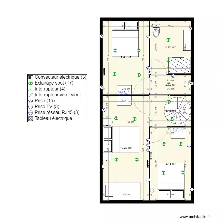 Maison serre chevalier 2 etage. Plan de 