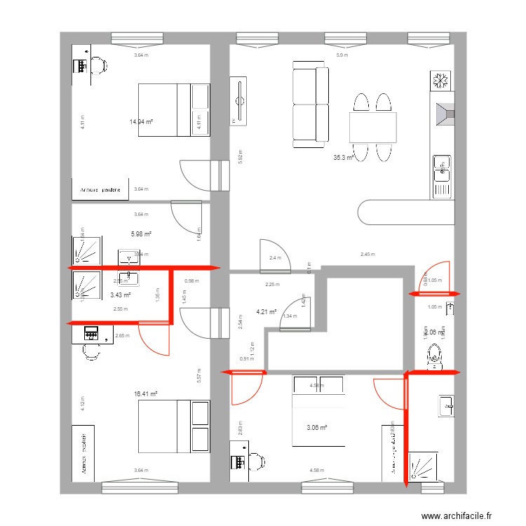 LAFFORET 1. Plan de 0 pièce et 0 m2