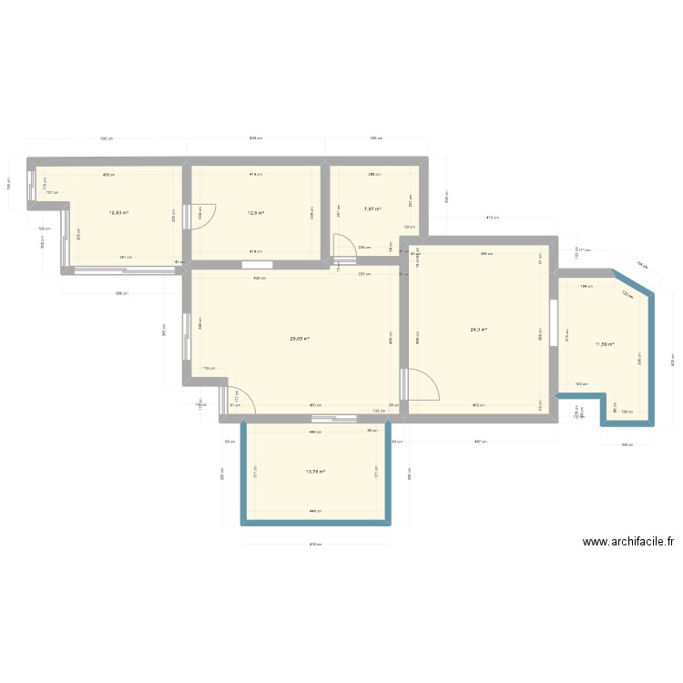 DEVOIS  1. Plan de 7 pièces et 113 m2