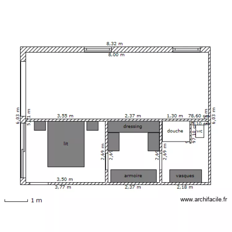 suite parentale. Plan de 