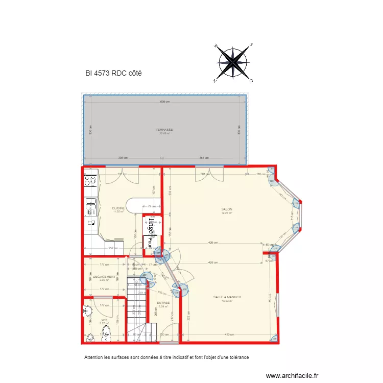 BI 4573 RDC non côté. Plan de BI 4573 RDC non côté. Plan de