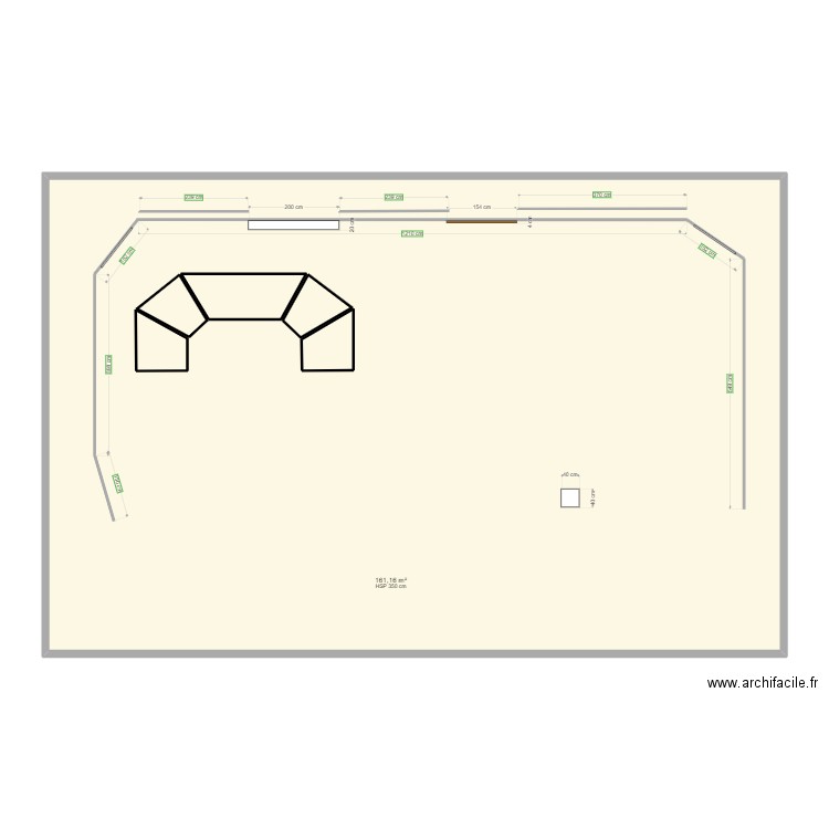 Plateau MVS. Plan de 6 pièces et 174 m2