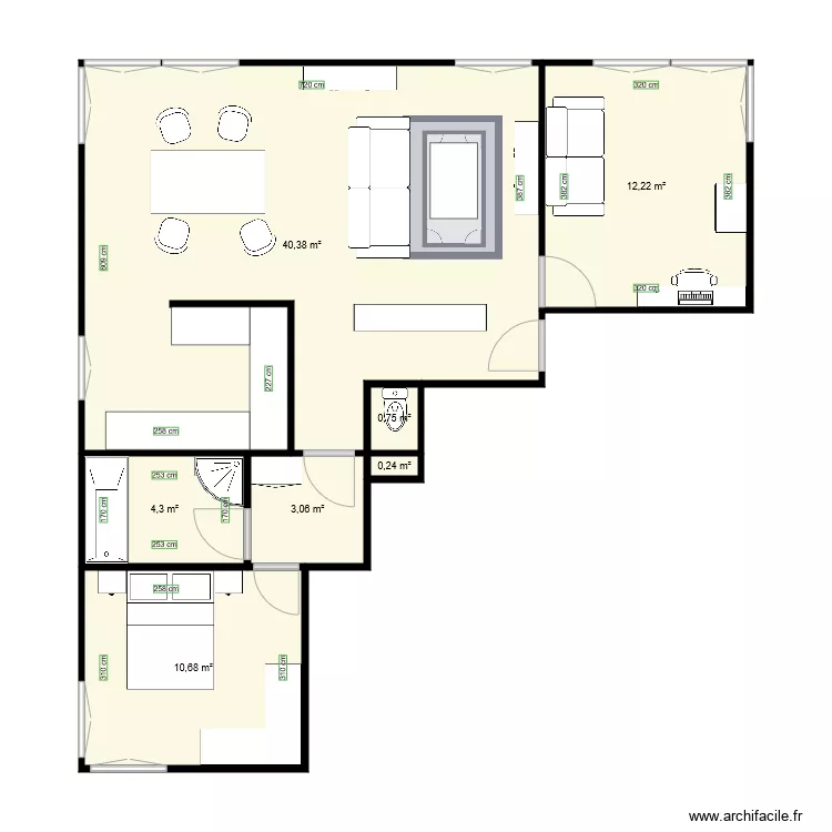 Appartement meubl&eacute;. Plan de 
