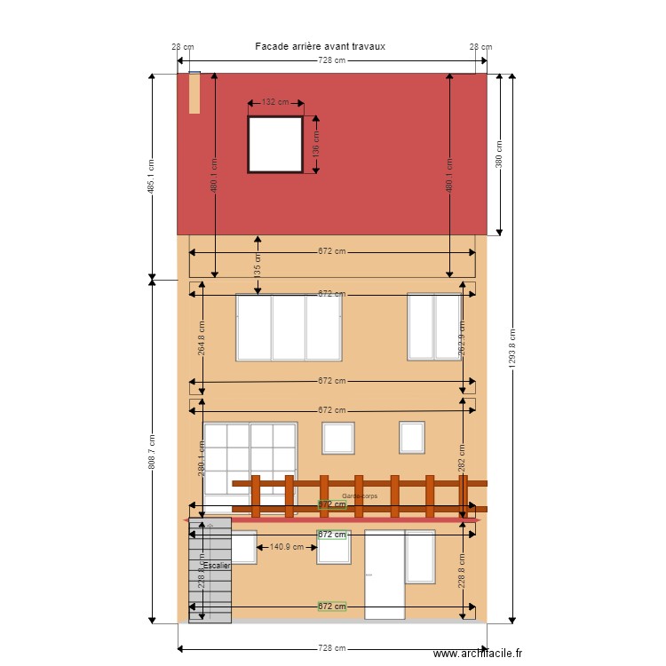 202011162117 Facade arrière avant travaux. Plan de 0 pièce et 0 m2