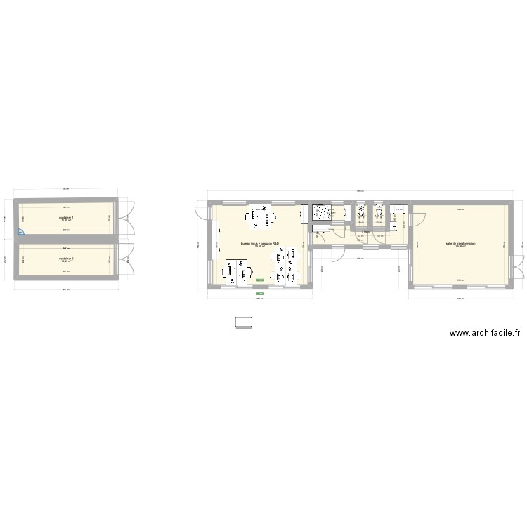 bureau site pilote dalle actuelle. Plan de 10 pièces et 142 m2