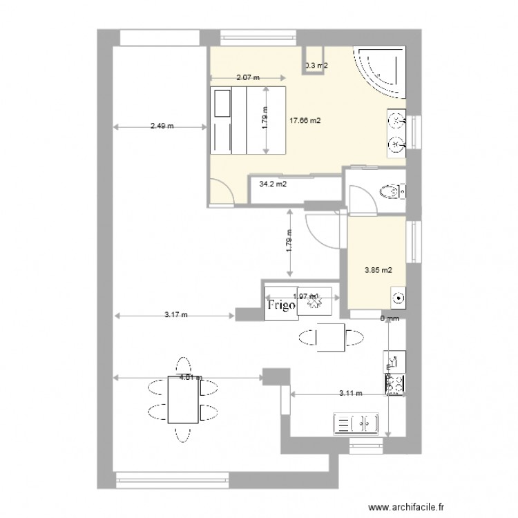 RDC 1 B. Plan de 0 pièce et 0 m2