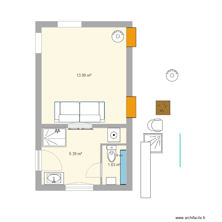 Grrr RdC 2023 - 07. Plan de 3 pièces et 22 m2
