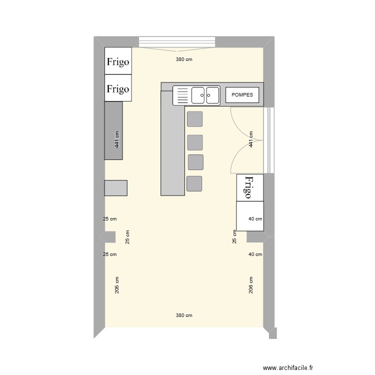 PETITE BRASSERIE. Plan de 1 pièce et 25 m2