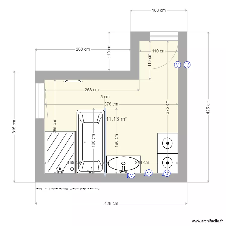 salle de bain 2. Plan de 