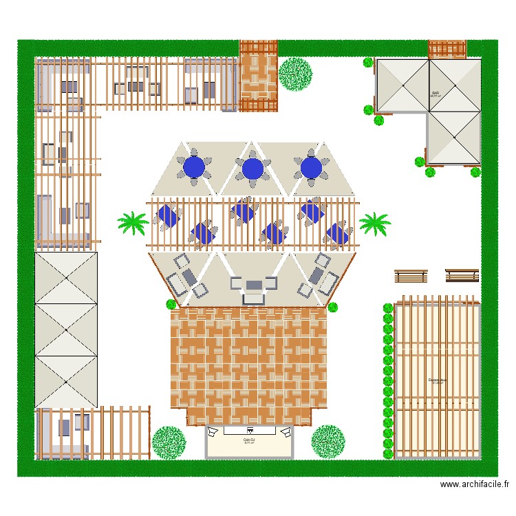 Guinguette . Plan de 3 pièces et 76 m2