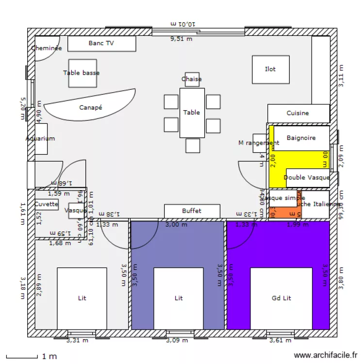 F4 100m2 sans garage 2. Plan de F4 100m2 sans garage 2. Plan de