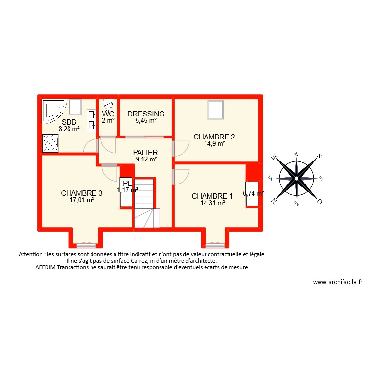 BI8540 etage. Plan de 11 pièces et 76 m2