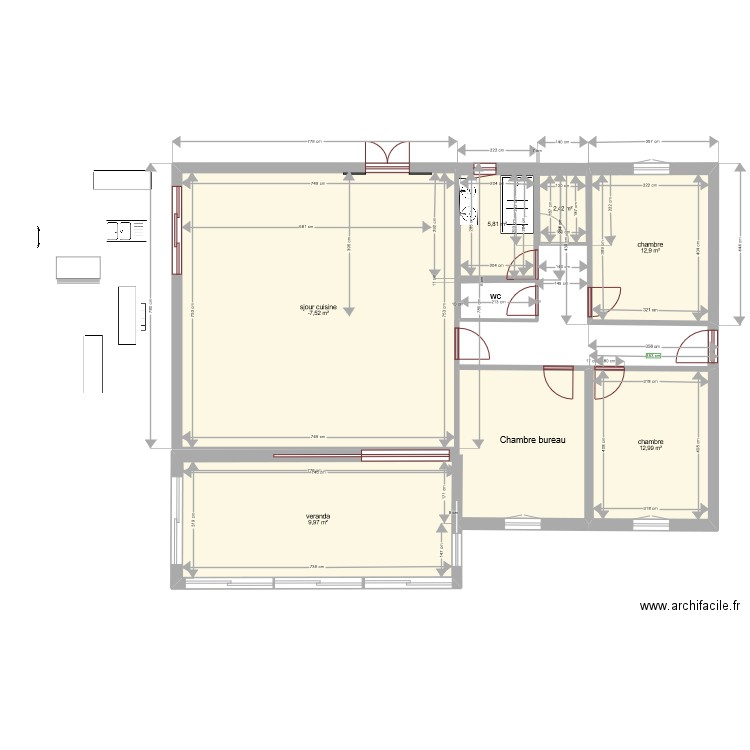 Montmaur3 sans garage. Plan de 6 pièces et 114 m2