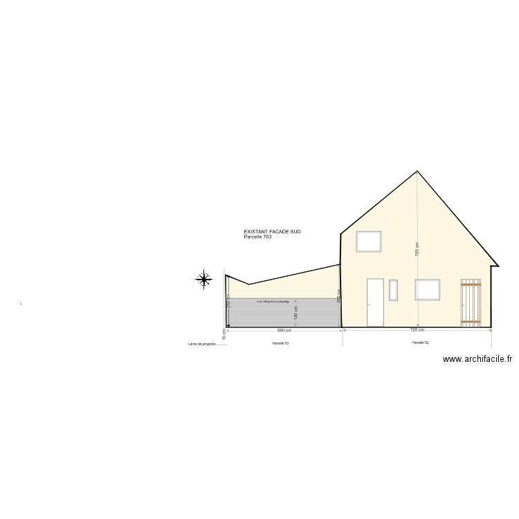 facade sud existant v3. Plan de 0 pièce et 0 m2