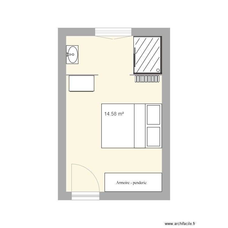 plan chambre et sdb. Plan de 0 pièce et 0 m2