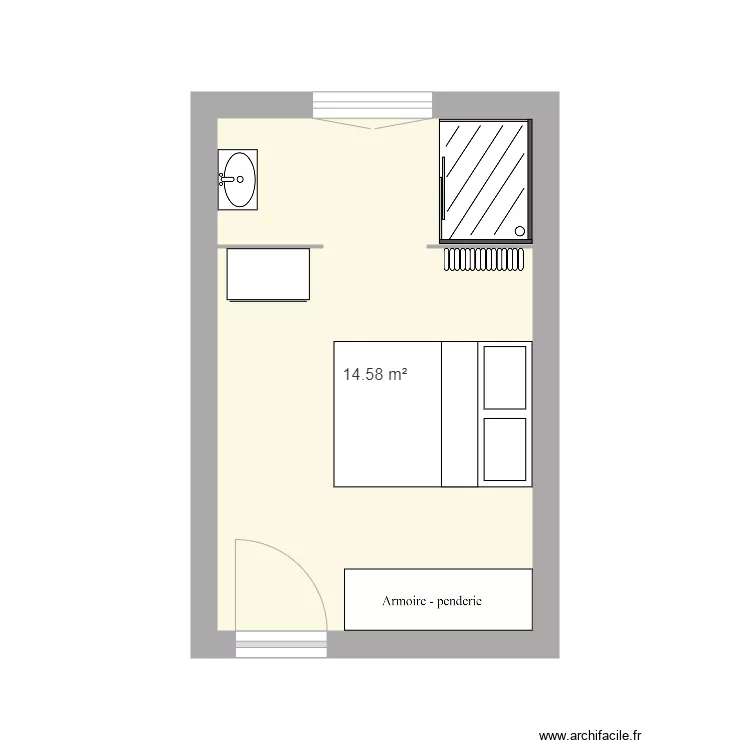 plan chambre et sdb. Plan de 