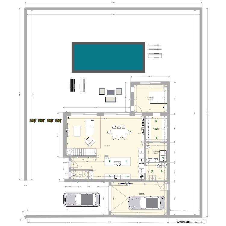 Maison 150 avec clotures cusine. Plan de 12 pièces et 188 m2