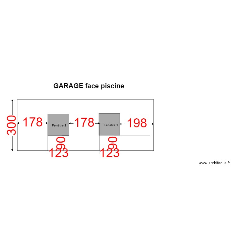 Garage face piscine. Plan de 0 pièce et 0 m2