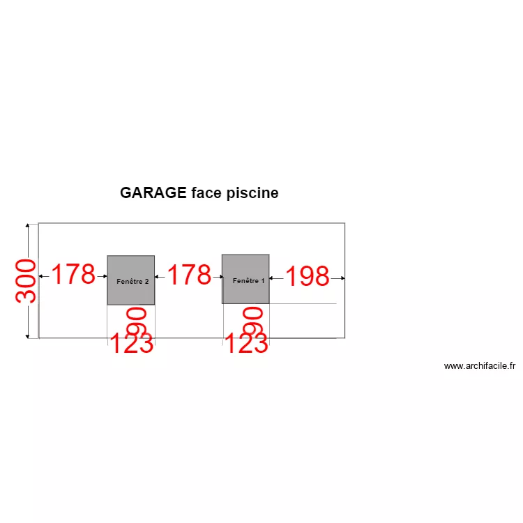 Garage face piscine. Plan de 