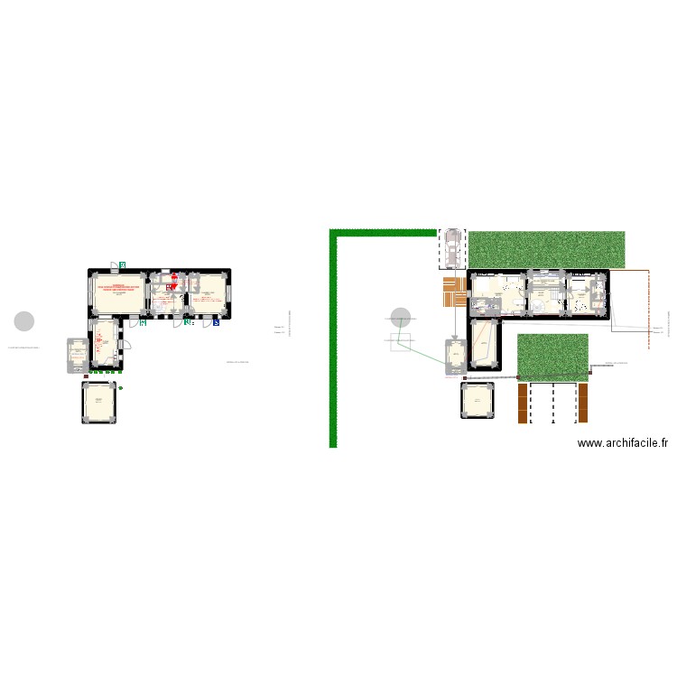 La Ceriseraie RDC - R+1 - Lot carrelage. Plan de 18 pièces et 278 m2