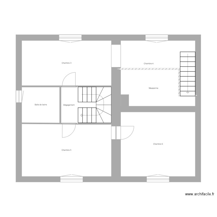 Francisque Jomard Niv 1. Plan de 9 pièces et 60 m2