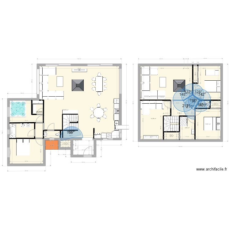 chalet4. Plan de 10 pièces et 190 m2