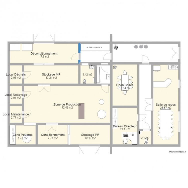 plan usine 1. Plan de 0 pièce et 0 m2