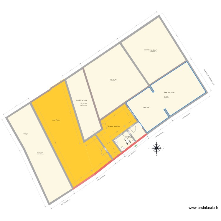 plan complet 2 parcels et avec nouveau toilette. Plan de 6 pièces et 287 m2