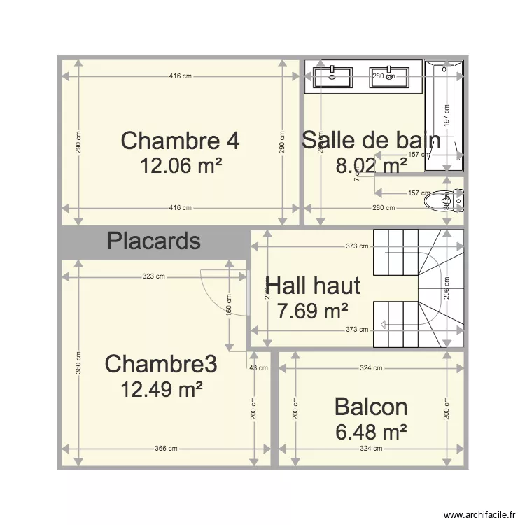 Maison saint C 1er &eacute;tage. Plan de 