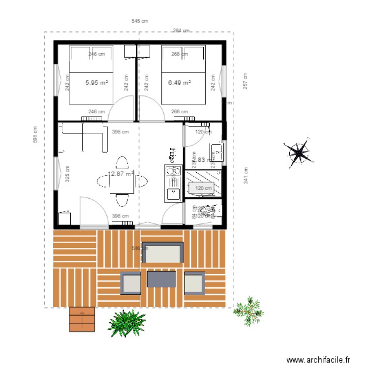 chalet camping 32m2 p p. Plan de 0 pièce et 0 m2