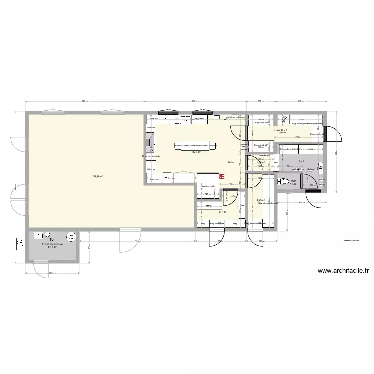 aménagements local pates version chamb froide intérieur. Plan de aménagements local pates version chamb froide intérieur. Plan de