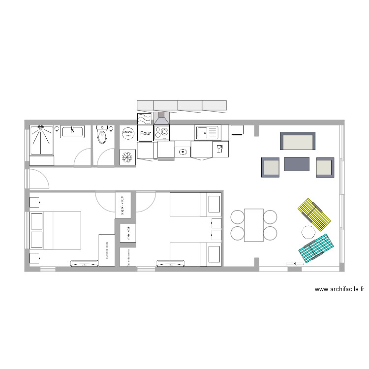 Bécune aménagé. Plan de 0 pièce et 0 m2